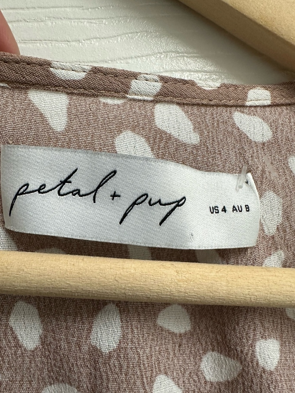 Petal + Pup | Blush Polka Dot Midi Dress | Puff Sleeve Cottagecore Dress | US 4 - Picture 4 of 5